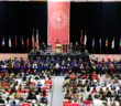 This is a photo of Convocation 2026 featuring President GP and new students.