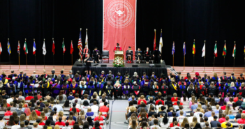 This is a photo of Convocation 2026 featuring President GP and new students.