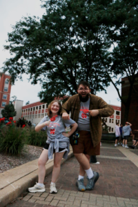 Students Ava DeSanto and Mitchell Countryman pose for a picture.